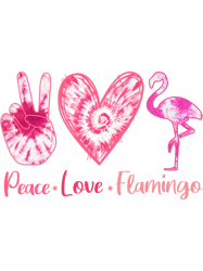 Tie Dye Peace Love Flamingo Lover Girl Women PNG T-Shirt