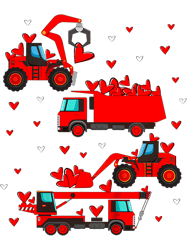 Valentines Day Crane Truck Construction Heart Toddler Boys PNG T-Shirt