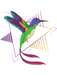 Vaporwave Animal Bird Lover Retro 90s Art Hummingbird PNG T-Shirt