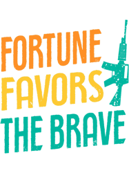 Veterans Day Flag Fortune Favors The Brave PNG T-Shirt