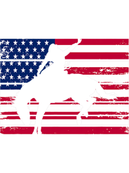 Vintage American Flag Rodeo Graphic Horse Riding Cowboy USA PNG T-Shirt
