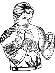Vintage Boxing Champion Boxer Box Sport Muay Thai Fan Tattoo PNG T-Shirt