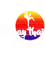 Vintage Muay Thai Mom Retro Sunset Funny Kickboxing Gift PNG T-Shirt