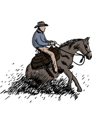 Western Horse Riding Reining Horse for Cattle Cowboys PNG T-Shirt