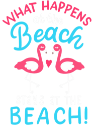 What Happens At The Beach Stays At The Beach Funny Flamingo PNG T-Shirt