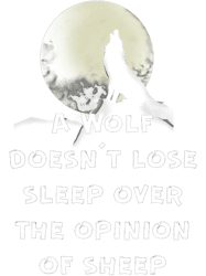 WOLF DOESNT LOSE SLEEP OVER THE OPINION OF SHEEP PNG T-Shirt