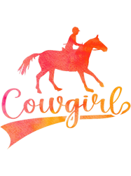 Womens Cowgirl Horse Riding Watercolor PNG T-Shirt