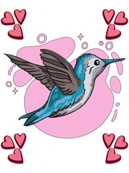 Womens Hummingbirds Art Drawing Bird Heart Girls Hummingbird PNG T-Shirt