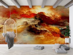 autumn color art, red wallpaper, colorful wall decor, abstract wall mural, wallpaper patent, modern wall paper, gift wal