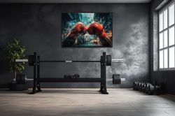 boxing wall art - boxing gloves graffiti painting canvas print, gift for boxers - motivational sports decor -  framedunf
