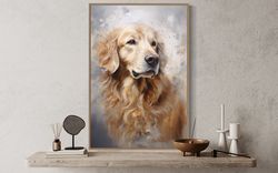 Golden Retriever Abstract Portrait Personalized Painting Cavas Print, Gift For Dog Owners, Large Wall Art Framed Unframe