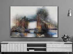 London Tower Bridge Art Print on Canvas Wall Decor,London Tower Bridge Wall Art,Landscape Art Print,Home Decor,Living Ro