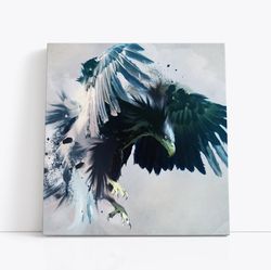 Majestic Flight, Freedom Symbol Art, Office Wall Art, Modern Bird Art, Dynamic Painting,Abstract Eagle,Powerful Animal A