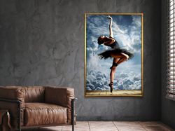 ballerina art print, physical print, woman dancer, wall art on canvas,dancer girl art canvas, wall art canvas design, fr