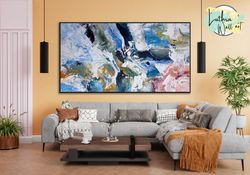 extra large original acrylic painting on canvas wall art living room decor, home wall decor living room modern art paint