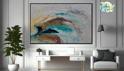 Waterfall Oil Painting Original Artwork For Home Decoration Canvas Wall Art Abstract Painting, Abstract Wall Art Canvas