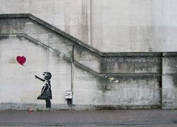 Banksy canvas print, There Is Always Hope, Balloon Girl, Various Sizes, Giclee Print on Canvas, flat print, not framed o