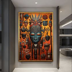 abstract african wall decoration, african americna culture wall art, home decor, artistic work, modern wall art, luxury