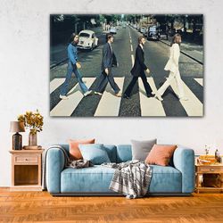 The Beatles Abbey Road Canvas Wall Famous Print Wall Art Canvas, Printed Smooth Surface, Beatles Poster, Ready to Hang C