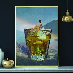 Large wall art print - Drink prints - Rainbow landscape art print-1