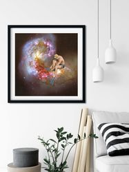 Universe print, Space art, Nebula, Diver gift, Diving,  Large size print, Large artwork, Square prints