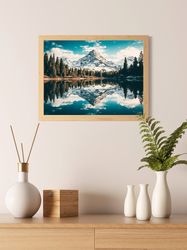 mountain photography print, nature wall art, mountain art print, photography prints nature, mountain lake art, mountain