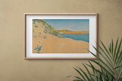 paul signac on the beach print on canvas, landscape nature, nature art, gallery wrapped, reproduction, giclee canvas, la