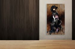 Marchesa Luisa Casati with a greyhound Giovanni Boldini High quality print on canvas Famous art canvas reproduction, sen