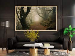 misty forest photo print, foggy forest print, forest photo, nature photography, gothic landscape photographic print, mis