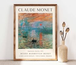 Claude Monet Sunrise Poster, Monet Wall Art Print, Poster Wall Art, Monet Exhibition poster Print, Gallery Wall Art, Sea