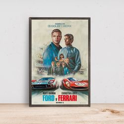 Ford v Ferrari Movie Poster, Room Decor, Home Decor, Art Poster for Gift-1