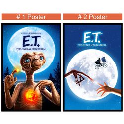ET the Extra Terrestrial Movie Poster - Room Decor Wall Art - Canvas Fabric Print - Poster Gift