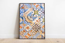 Moroccan Wall Art, Living Room Decor, Kitchen Wall Art, Printables, Instant Download, Colourful Poster, Paintings-2