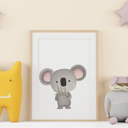 nursery decor, cute nursery wall art ,  baby koala nursery art, baby boy nursery decor, printable nursery art, baby anim