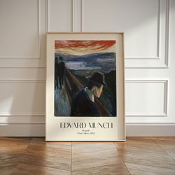 Edvard Munch Exhibition Wall Art Print, The Despair Poster, Minimalist Vintage Poster, Cultural Wall Art, Iconic Gallery