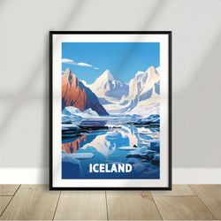 lake in iceland - landscape - poster - minimalist nature poster - travel print - nature wall art