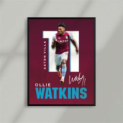 Sport Design - Ollie Watkins - England - Aston Villa - Poster - Minimalist Art - Man Cave - Digital Download
