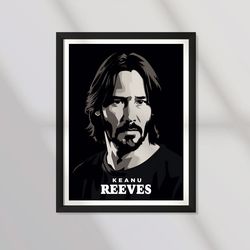 Poster Minimalist Design - Keanu Reeves - Matrix - actor - Oscar - Movie - Cinema - Motivational - Print  Home Decor