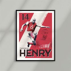 Sport Design - Thierry Titi Henry - Arsenal - Vintage Football Soccer Legend - Poster Wall Art Print - Digital Download