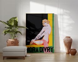 Vintage Woman Portrait, Art Deco Decor, Flapper Wall Art, Entertainer Wall Art, Minimalist Wall Art