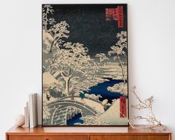 Vintage Japanese Poster By Utagawa Hiroshige - Beautiful Winter Scene, Asian Home Decor