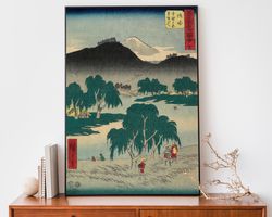 Vintage Japanese Poster, Motosaka Pass By Utagawa Hiroshige - Stunning Piece of Edo Period Artwork for Asian Home Decor
