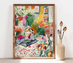 Henri Matisse Print, Interior with a Young Girl Poster, Gallery Wall Art, Matisse Girl Reading, Art Gift Idea, Vintage A