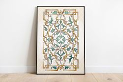Islamic Pattern Wall Art, Living Room Decor, Indian Painting, Middle Eastern Arabic Poster, Indian Wall Art, Paintings
