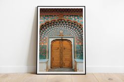 Indian Palace Wall Art, Jaipur Travel Poster, Living Room decor, Printable, Indian Vintage, Palace Royal Painting, Poste