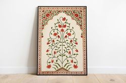 Indian Folk Art, Floral Prints, Living Room decor, Printable, Indian Vintage, Printables, Pichwai Painting, Poster, Wall