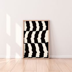 black and white abstract wall art, geometric poster print, funky wall art, maximalist wall art, graphic art print, cool