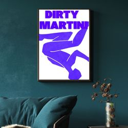 dirty martini cocktail poster, bar cart art print, retro cocktail print, cocktail wall art, bar cart poster, digital dow