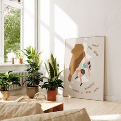 minimalist inspirational print, brown and beige wall prints, scandinavian decor, trendy retro art decor, kitchen aesthet
