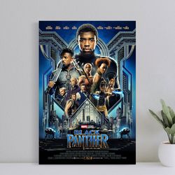 Black Panther Movie Poster, Wall Art Film Print, Art Poster for Gift, Halloween Decor Poster, halloween gift for men Pos